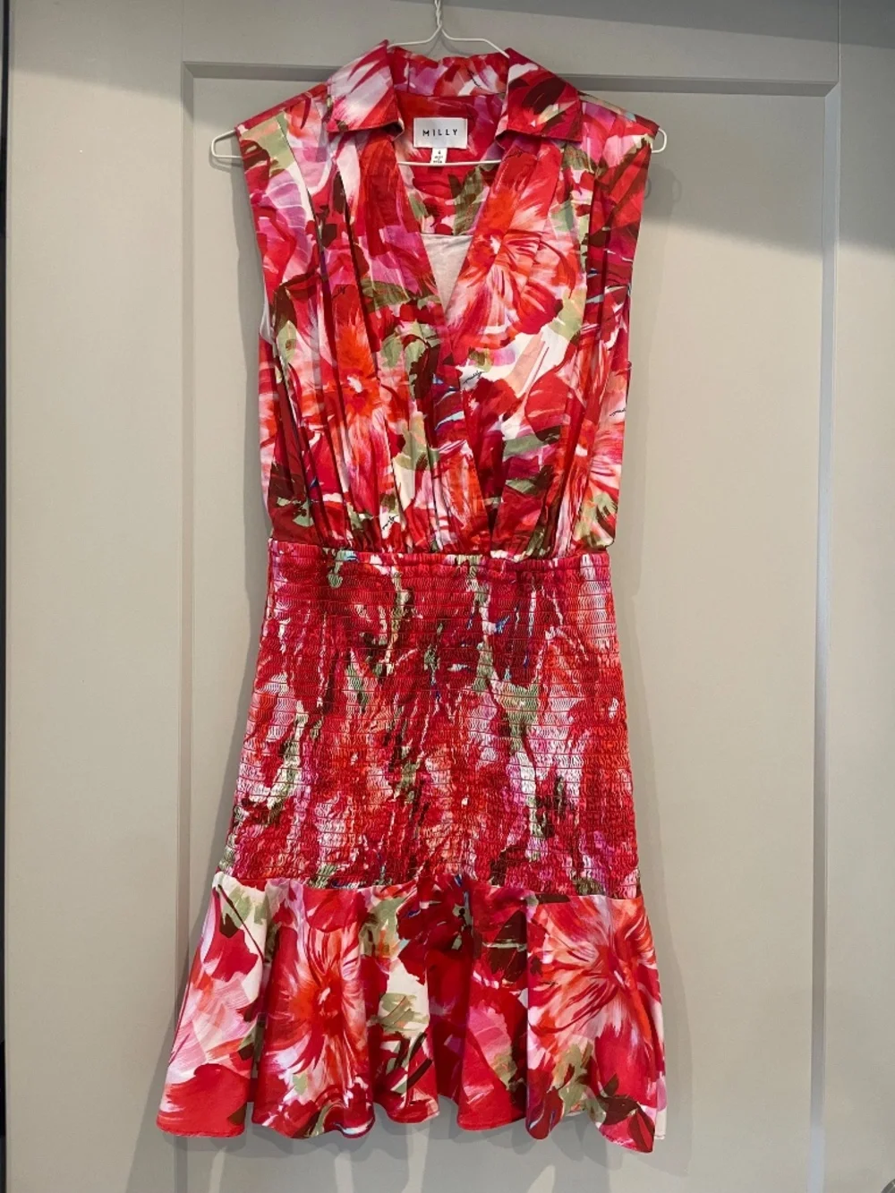 Milly Women’s Nora Brushstroke Floral Poplin Dress size 4